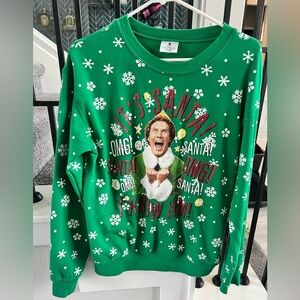 Elf green Christmas sweater with Christmas lights in size medium